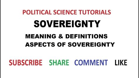 Sovereignty : Meaning, Definitions & Aspects of Sovereignty - YouTube