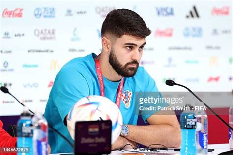 Josko Gvardiol of Croatia speaks during Croatia Press Conference on ...