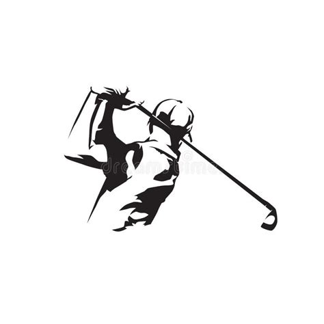 Golf Player Logo, Isolated Vector Silhouette. Golf Swing Stock Vector ...