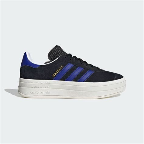 Womens adidas Gazelle Bold Core Black Lucid Blue IE9840 | More Sneakers