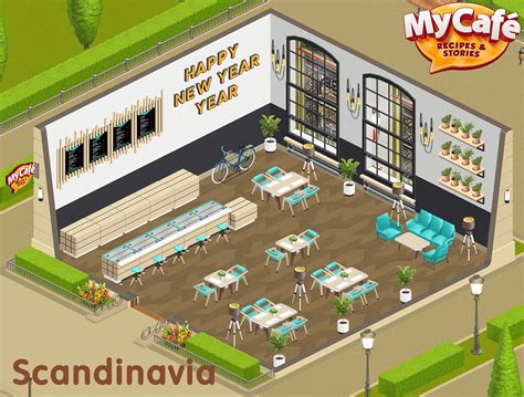 Scandinavia, Loft Style, My Cafe Game #mycafe #mycafegame | Game cafe, Gaming decor, Cafe design