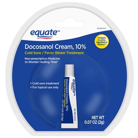 Buy Equate Cold Sore and Fever Blister Treatment Docosanol 10% Cream, 0 ...