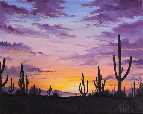 Arizona Sunset Painting by Alex Izatt | Pixels