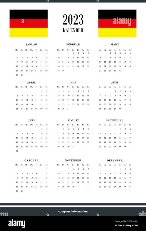 German Calendar Weeks 2023 - Printable Calendars AT A GLANCE