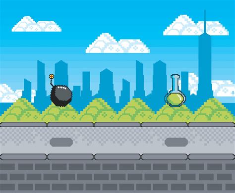 pixel art cityscape 11232850 Vector Art at Vecteezy