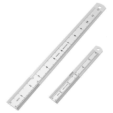 Stainless Steel Ruler 12 Inch + 6 Inch Metal Rulers | Shopee Philippines