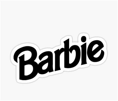 the word barbie in black and white sticker