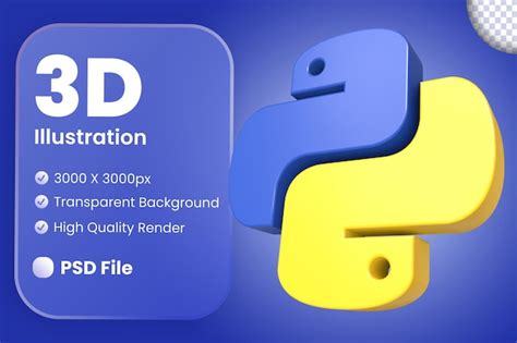 Premium PSD | 3d python programming language logo