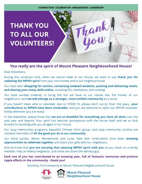 A huge thank you to all our amazing volunteers! | Mount Pleasant ...