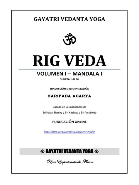 RIG VEDA, Mandala I, Shukta 1 al 60 - trad Haripada Acarya.pdf | Deidades hindúes | Teología hindú