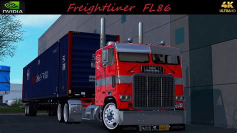 *Freightliner FL86 White* Machine Parts Haul Dallas to Longview PNG/JBX2/Grimes Combo ATS 4K 1. ...