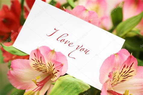 Card in flowers with love words — Stock Photo © majesticca #1394086