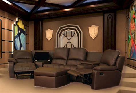 Boden 7 Piece Brown Leather Theater Seating Sectional By Theatre Delux - 8802-BR Home Theater ...