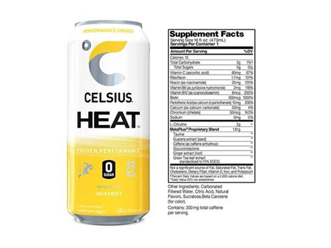 (12 Pack) CELSIUS HEAT Performance Energy Drink, Jackfruit