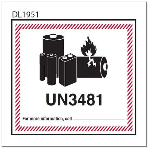 300 UN3481 Label Stickers, X Inch Lithium Ion Battery Labels Shipping ...