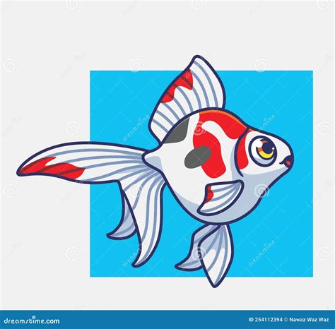 Cute gold fish white stock vector. Illustration of color - 254112394