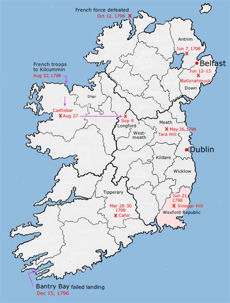 The Irish Rebellion of 1798 | Ireland history, Irish history, Ireland map