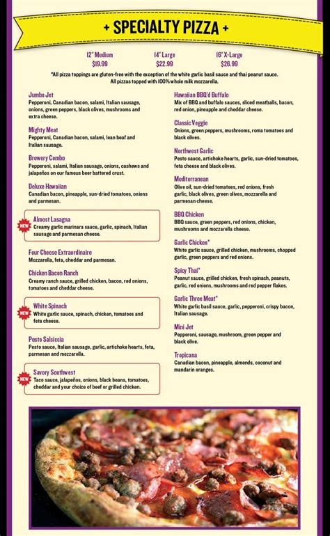 Menu at Jet City Pizza pizzeria, Bothell