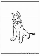 German Shepherd Coloring Pages Realistic sketch template