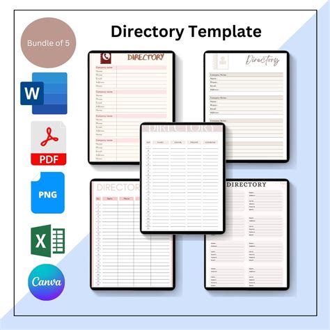 Directory Template Printable in Pdf, Word, Excel [Editable]