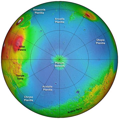 Topographic Map of Mars