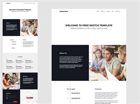 One Page Website Template Sketch freebie - Download free resource for ...