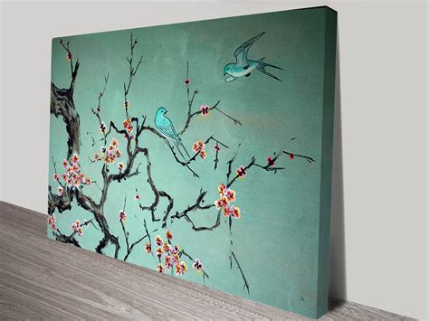 Korean Traditional Art of Birds and a Tree Branch | Blue Horizon Prints