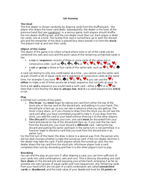 Card Game Rules | PDF | Rummy | Playing Cards