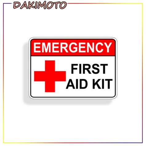 Emergency First Aid Kit Sticker Vinyl Decal OSHA Safety Red 1st Cross Sign Label-in Decals ...