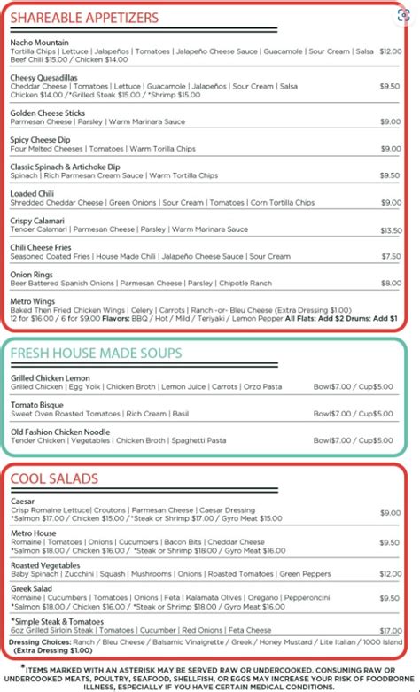 Menu for Metro Café Diner | Stone Mountain, GA | Metro