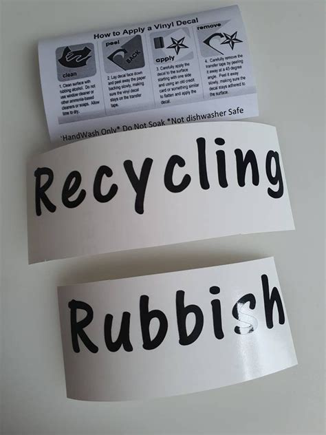 Bin Labels for Rubbish & Recycling Kitchen Waste Bin Vinyl - Etsy