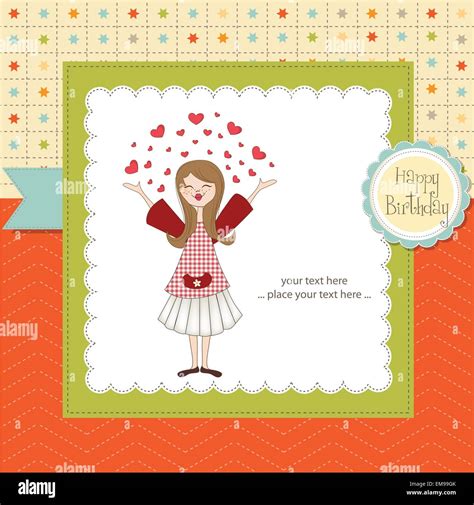 pretty girl .birthday card Stock Vector Image & Art - Alamy