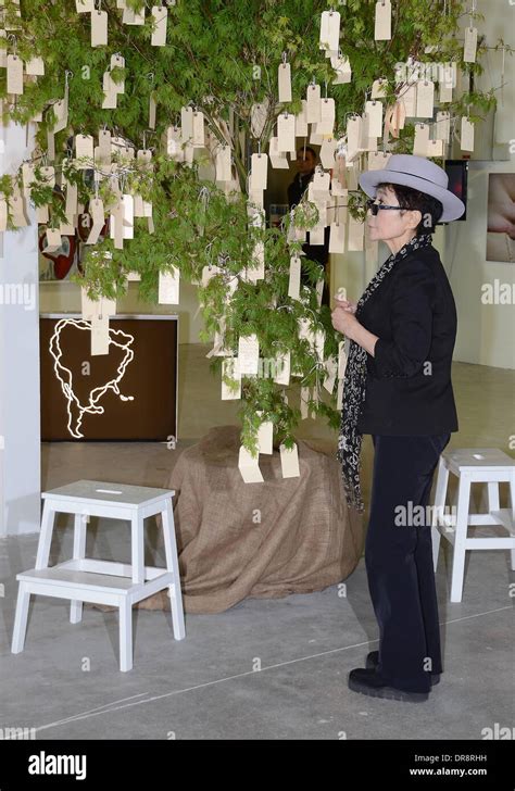 Yoko Ono visits her interactive art installation entitled 'Wish Tree ...