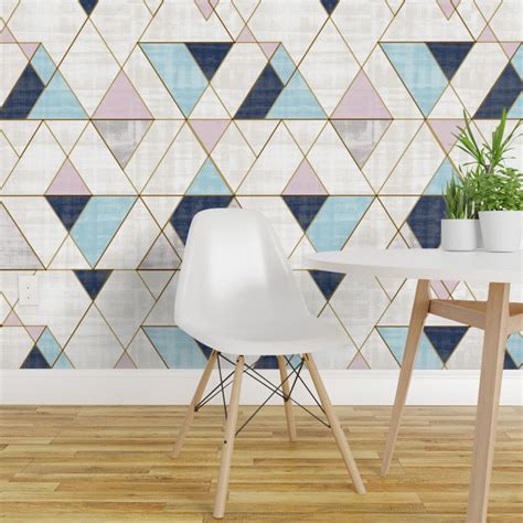 Peel-and-Stick Removable Wallpaper Triangles Modern Boho Geometric Mod ...