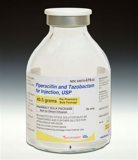 Piperacillin and Tazobactam for Injection, 2.25g, 3.375g, 4.5g, 40.5g