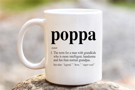 Poppa Definition Coffee Mug Poppa Defined Cup Funny Poppa Birthday Gift Ideas for Cool Grandpa ...