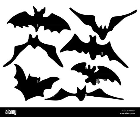 halloween creepy scary bat silhouette vector symbol icon design Stock ...