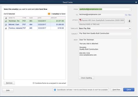 Email pay stubs from QuickBooks Desktop