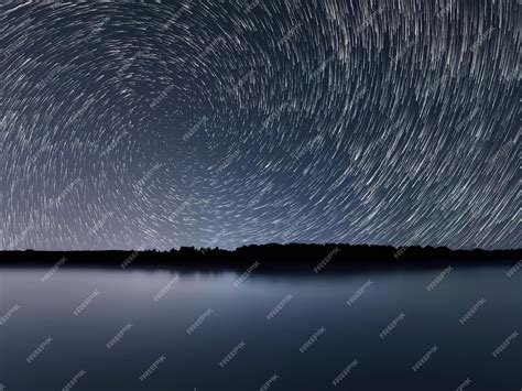 Premium Photo | Star trails over night sky night sky startrails