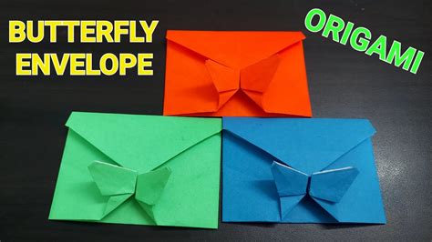 HOW TO MAKE ORIGAMI BUTTERFLY ENVELOPE WITHOUT GLUE - YouTube