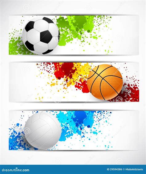 Set of sport banners stock vector. Illustration of light - 29594386