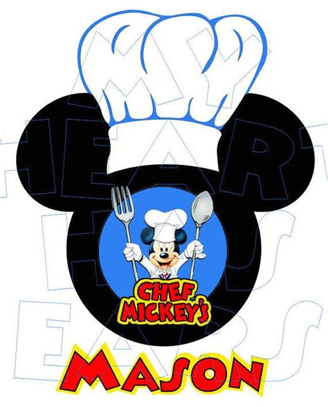 Printable digital clip art instant download Chef Mickey Mouse Disney by MyHeartHasEars DIY iron ...