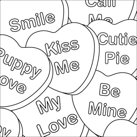 Valentine Coloring Pages - Candy | Printable valentines coloring pages ...