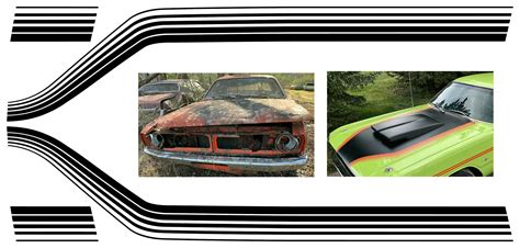 1971 1972 Dodge Demon Hood Curved Pinstripes Stripes