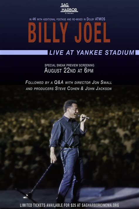 "Billy Joel: Live at Yankee Stadium" coming to theaters worldwide