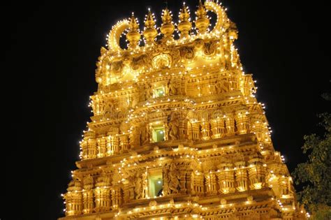 Hindu Temple in India Illuminated at Night Stock Photo - Image of built, landmark: 41797960