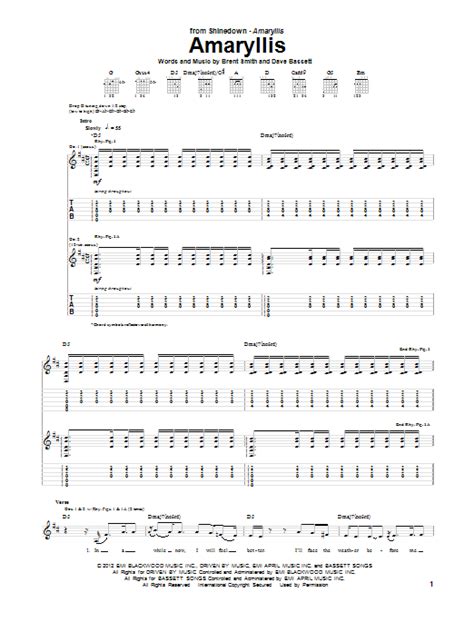 Amaryllis by Shinedown - Guitar Tab - Guitar Instructor