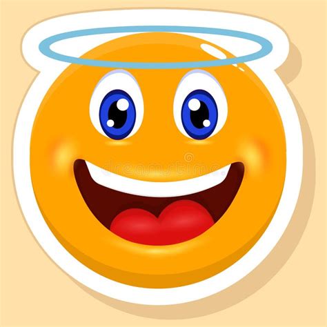 Sticker Style Laughing Angel Cartoon Emoji Yellow Stock Illustration ...