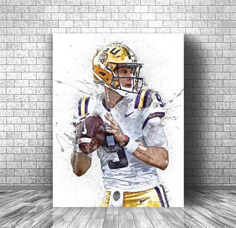 Joe Burrow Poster LSU Tigers Poster Canvas Print Sports | Etsy