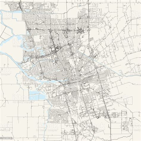 Stockton California Usa Vector Map Stock Illustration - Download Image ...